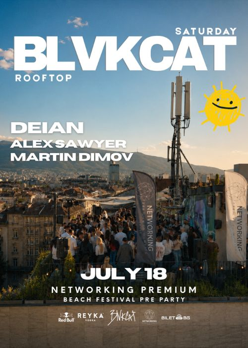 BLVKCAT Rooftop, Networking premium, Sofia open air day